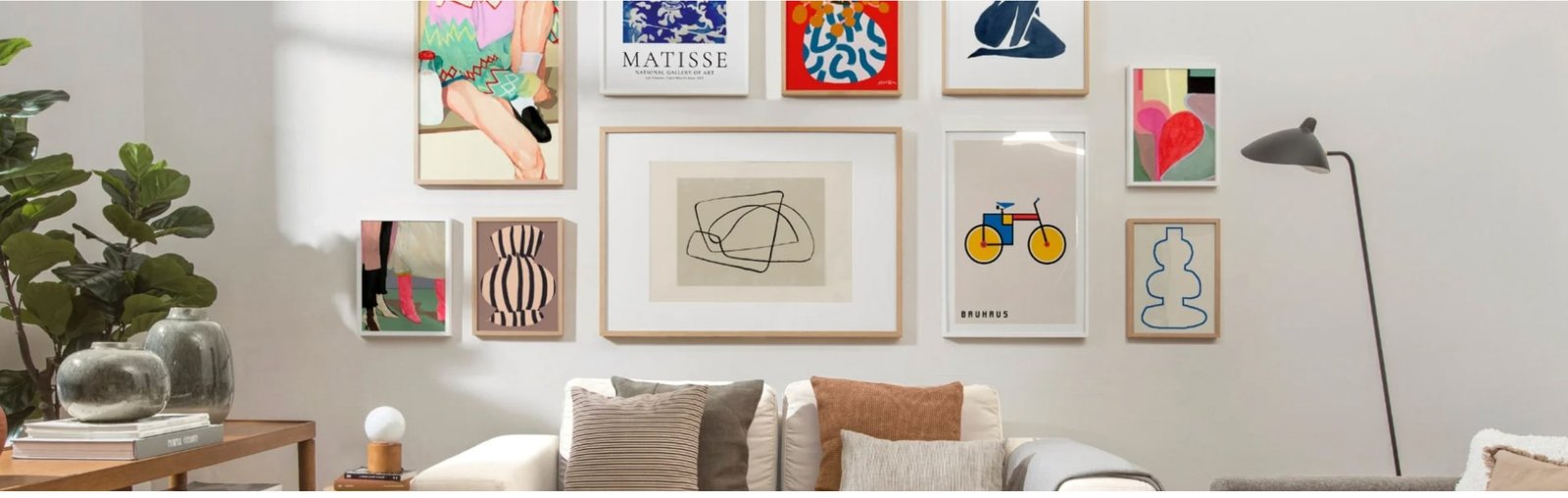 Artwork in a warm living room