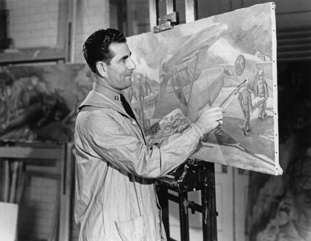 Fictional demo image of an artist working in a studio